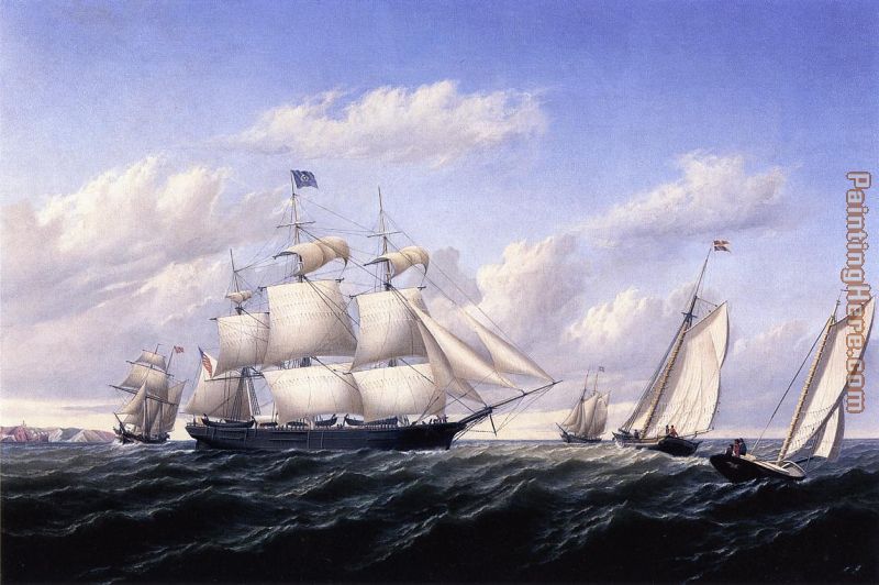 Whaleship 'Speedwell' of Fairhaven, Outward Bound off Gay Head painting - William Bradford Whaleship 'Speedwell' of Fairhaven, Outward Bound off Gay Head art painting